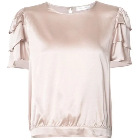 Anine Bing Flutter Sleeve Silk Top XS - Picture 3 of 7